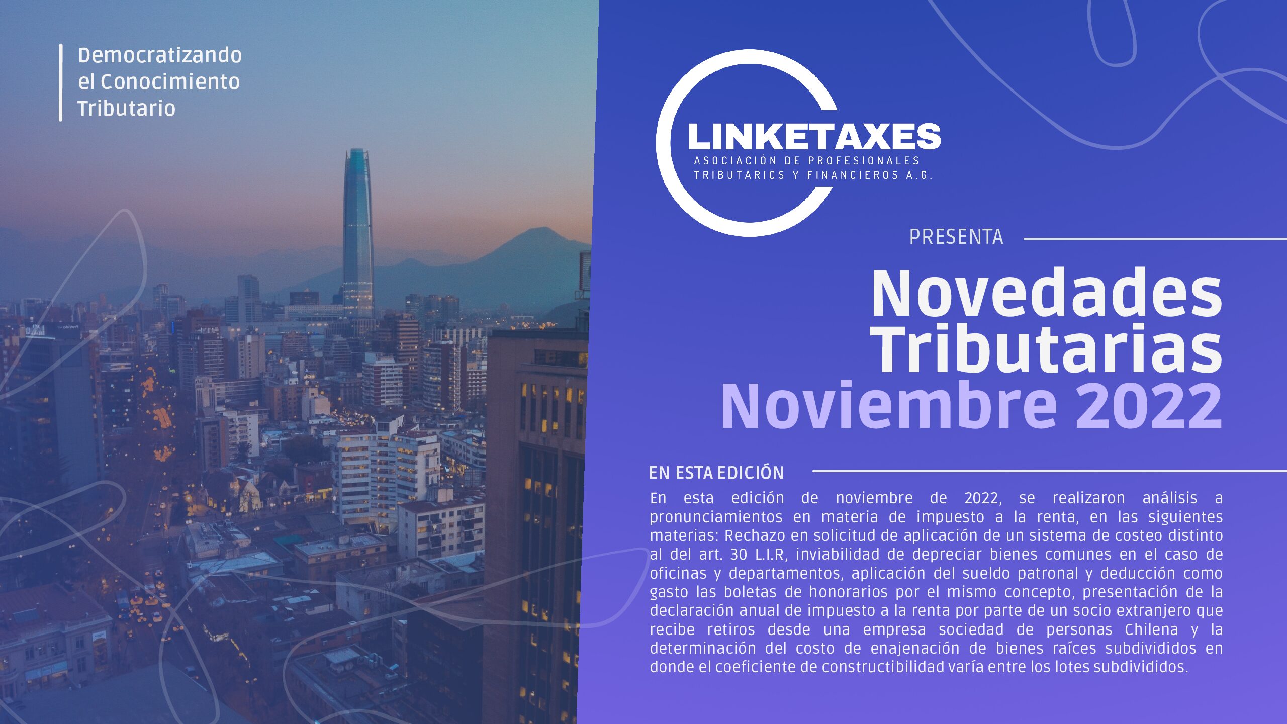 Novedades Tributarias Noviembre 2022